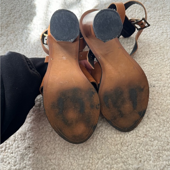 MNG - MANGO suede chestnut heeled sandals - Picture 3 of 3